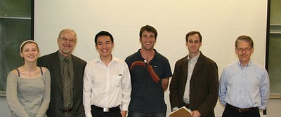 Bio-P Forum organizers, left to right: Lauren Edgecombe, Prof. Lee Schruben, David Zhang, Rick Johnston, Prof. Phil Kaminksy, Prof. Rob Leachman.