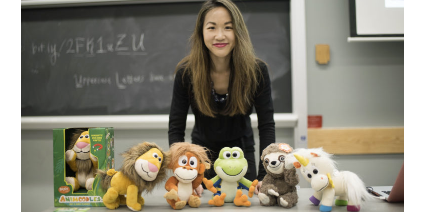 Marissa Louie with several of her plush friends