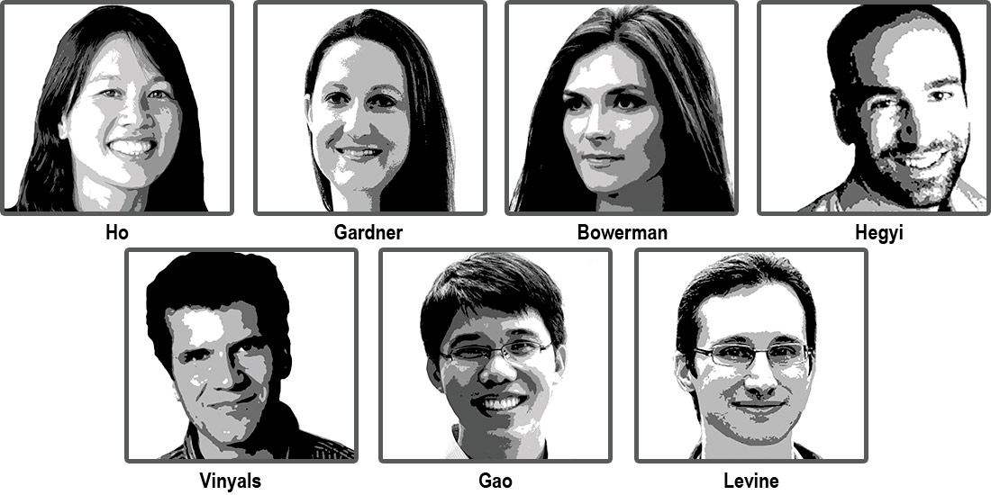 Portraits of seven Berkeley engineers named the Top Innovators Under 35 of 2016 