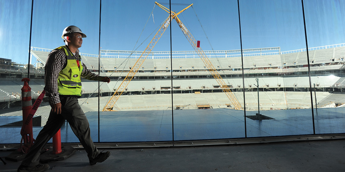 Project manager Kesor Kim at Levi's Stadium construction site