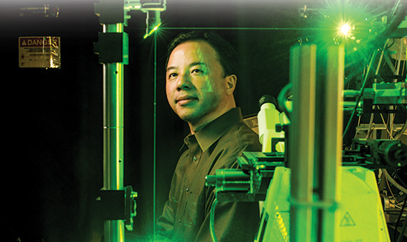 Xiang Zhang with lasers