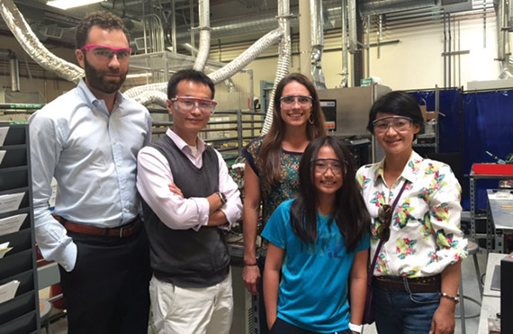 Peidong Yang and family touring Alphabet Energy factory with CEO Matt Scullin
