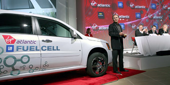 Virgin Atlantic Airways will start using General Motors' zero-emission fuel cell cars as limousines for VIP passengers in the United States. Photo courtesy of General Motors 