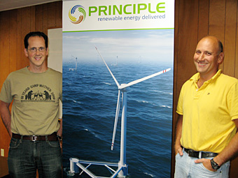 ENERGY ENTREPRENEURS: Christian Cermelli (left) and Dominique Roddier developed a technology known as WindFloat that solves major problems facing current offshore wind farms.