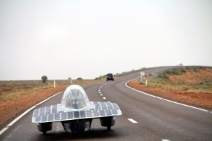 Solar car on roadway