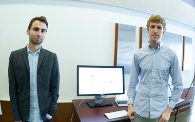 Former UC Berkeley student Nikita Bier (left) and and current EECS student Jeremy Blalock founded Politify in the fall of 2011. PHOTO POLITIFY