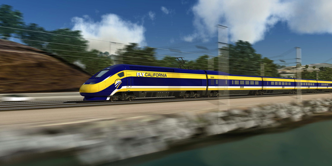 Drawing of high-speed rail train