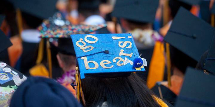 Go Bears! hat at graduation