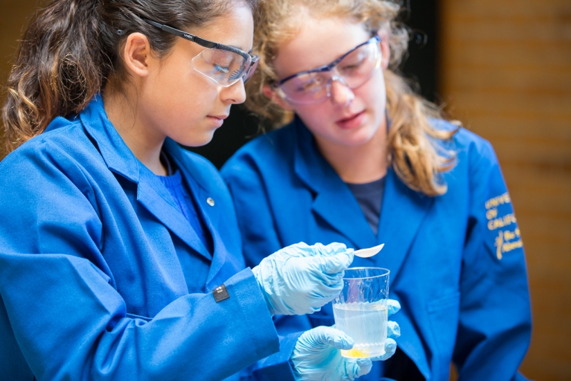 Girls in Engineering in the lab