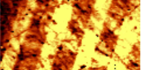 Stripes showing differences in electron density in graphene