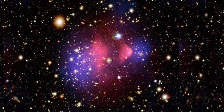 X-ray telescope image of the Bullet Cluster, providing evidence for dark matter