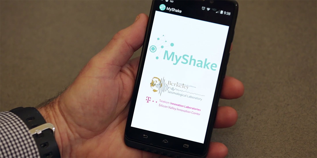 MyShake app in use on Android phone