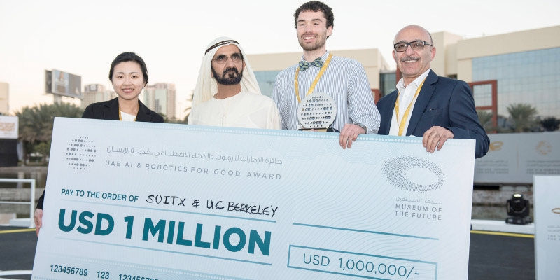 UC Berkeley and SuitX team, winner of UAE AI and Robotics for Good Award