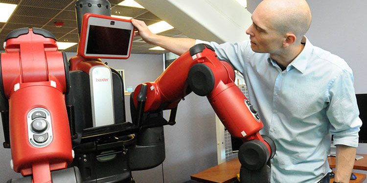 Pieter Abbeel with the Baxter Research Robot