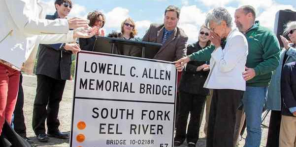 Bridge dedication in Mendocino County honoring Lowell Allen