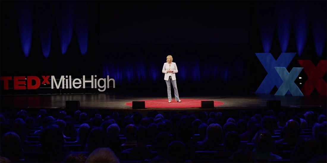Eleanor Allen delivering her TEDx talk on access to water