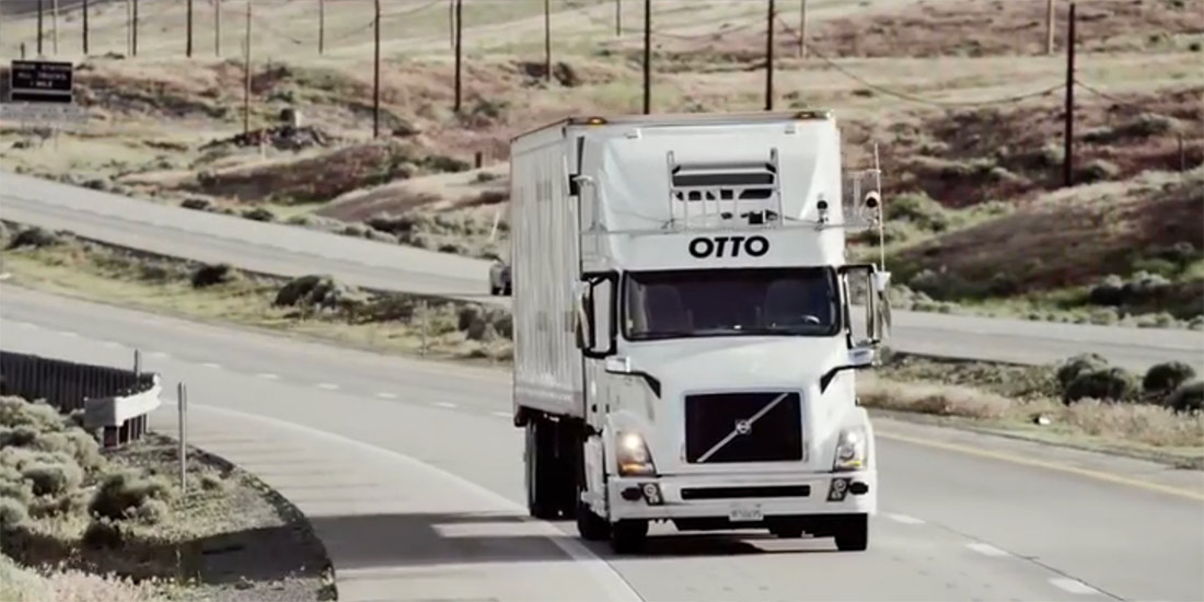 Otto self-driving truck on highway test run