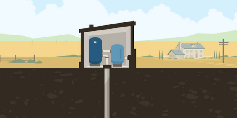 Drawing of rural well-water treatment system