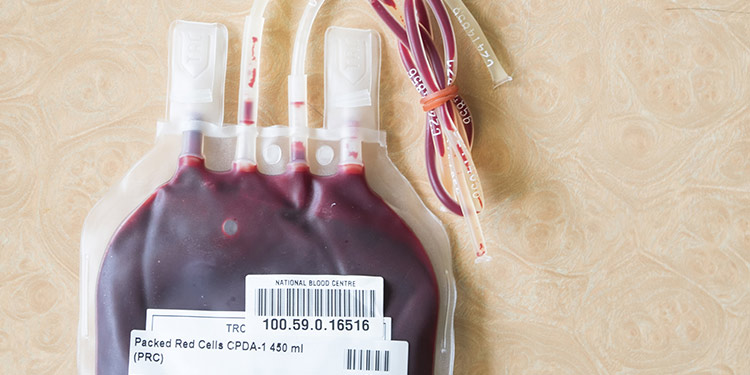 bag of blood for transfusion