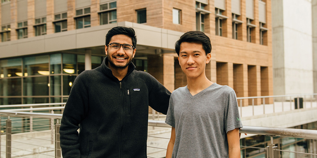 Computer science students Zuhayeer Musa and Jimmy Liu