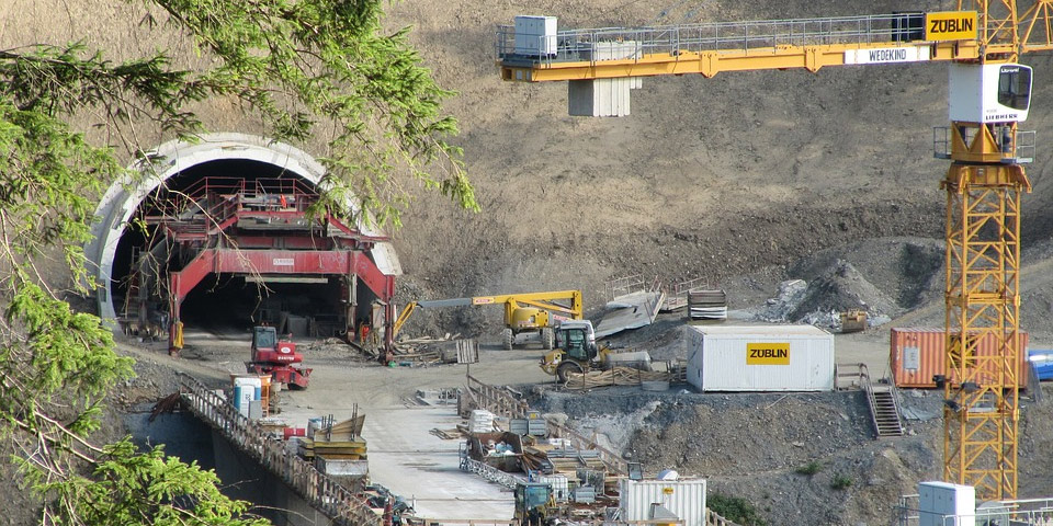 High-speed rail tunnel construction site
