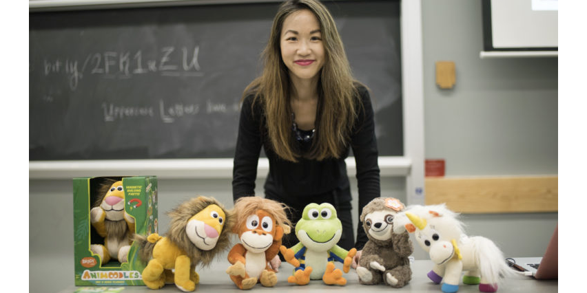 Marissa Louie with several of her plush friends