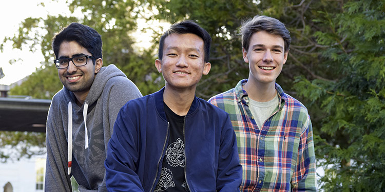 Oki Karaoke founders Aayush Tyagi, Luofei Chen and Noah Adriany