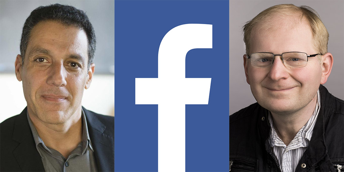 Hany Farid and Alexei Efros, with the Facebook logo