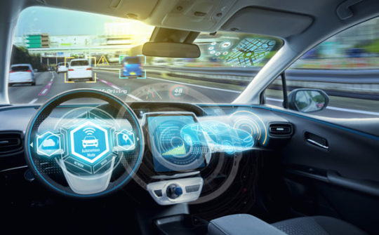 Illustrations enhancing dashboard of autonomous car