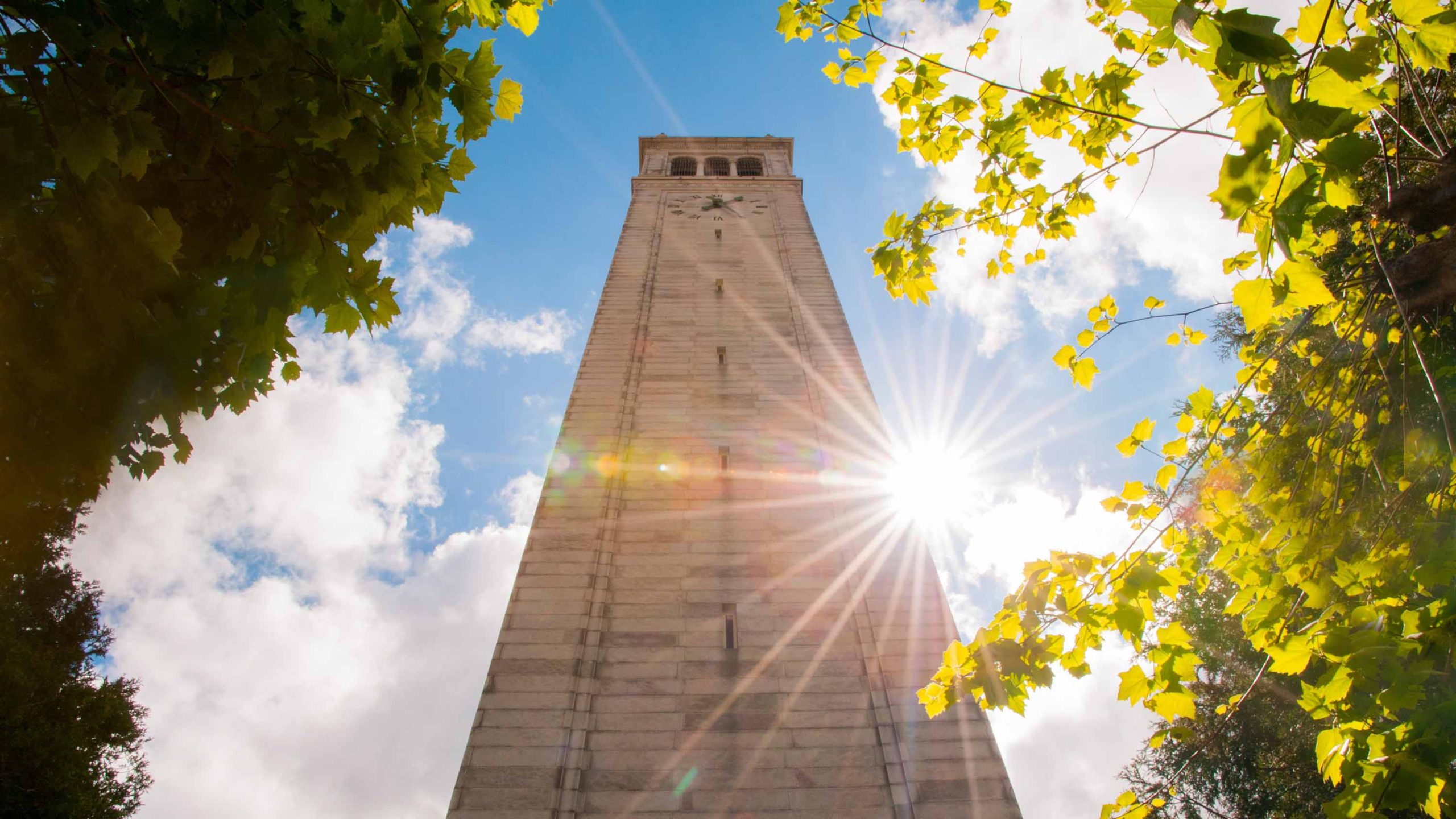 Sunlight poking past the Campanile