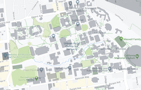 Map of UC Berkeley campus