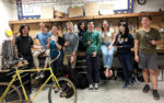 Student group photo at BicyCAL Bike Cooperative