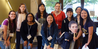 Society of Women Engineers group photo from the 2019 Overnight Host Program