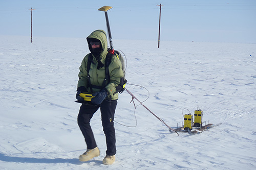Berkeley Lab geophysicist Susan Hubbard studies Arctic permafrost dynamics in Barrow, Alaska.