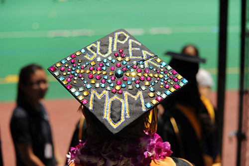Super Mom hat at Berkeley Engineering Commencement 2013