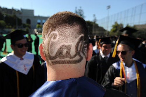 Custom Cal haircut at Berkeley Engineering Commencement 2013