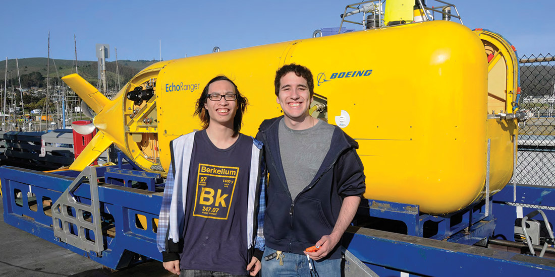 Nuclear engineering students with wreck-hunting submersible