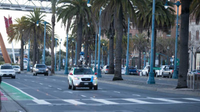Google Street View car in SF Embarcadero