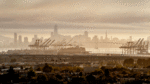 San Francisco skyline seen through brown haze
