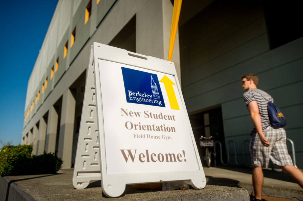 New Student Orientation welcome sign