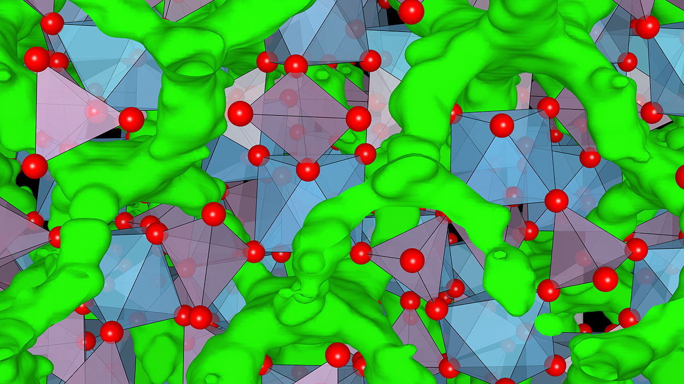 Graphic illustration of lithium ion crystal structure