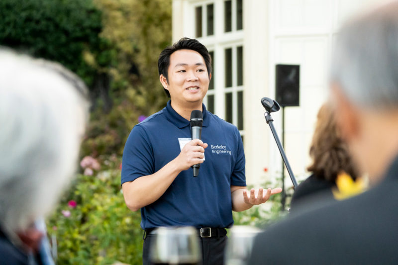 Tino Trangia, Engineering Student Council co-president, speaks during a Dean's Society event