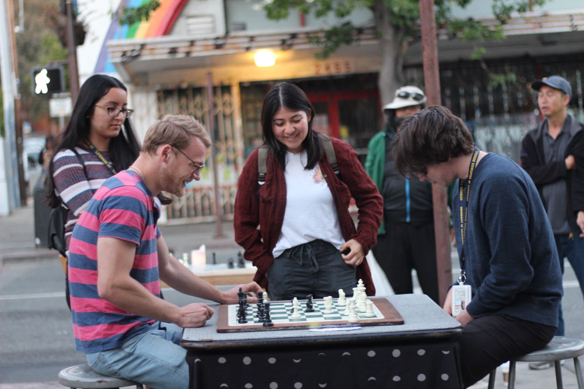 TTE Interns play chess after a long day of research