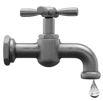 Water tap with drop of water