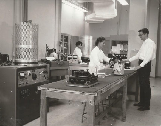 1963 photo of David Hodges, a grad student at the time, in the Integrated Circuits Lab at UC Berkeley.