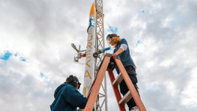 Prepping the Eureka-1 rocket for launch