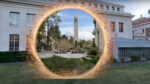 Image of Berkeley Campanile in an interactive 3D graphic flyover, made with Nerfstudio.