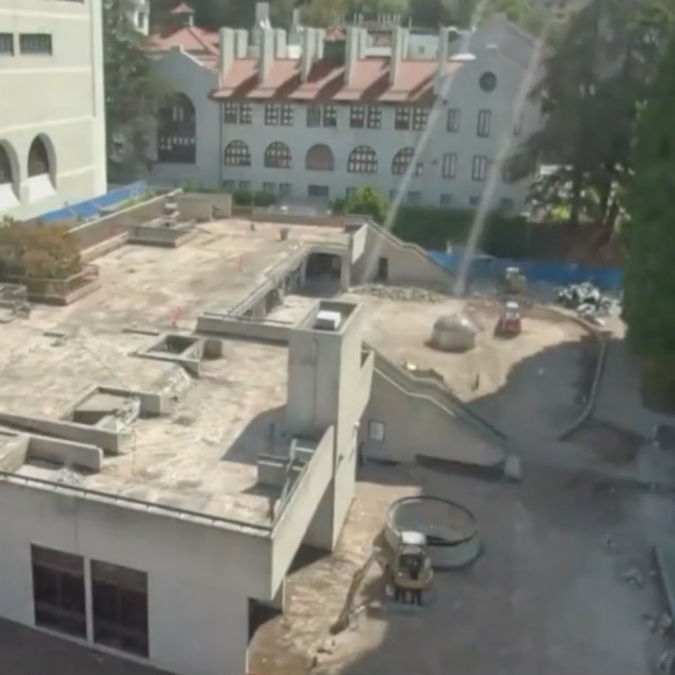 A view of the Engineering Center's construction site.
