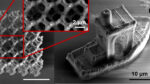 Photo of a nanoscale 3D printing benchmarking model called a "3DBenchy" showcases how a new 3D printing technique enabled researchers to embed nitrogen vacancy centers in complex, microscale 3D structures.