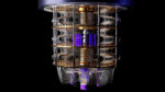 Rendering of a quantum computer, side view.